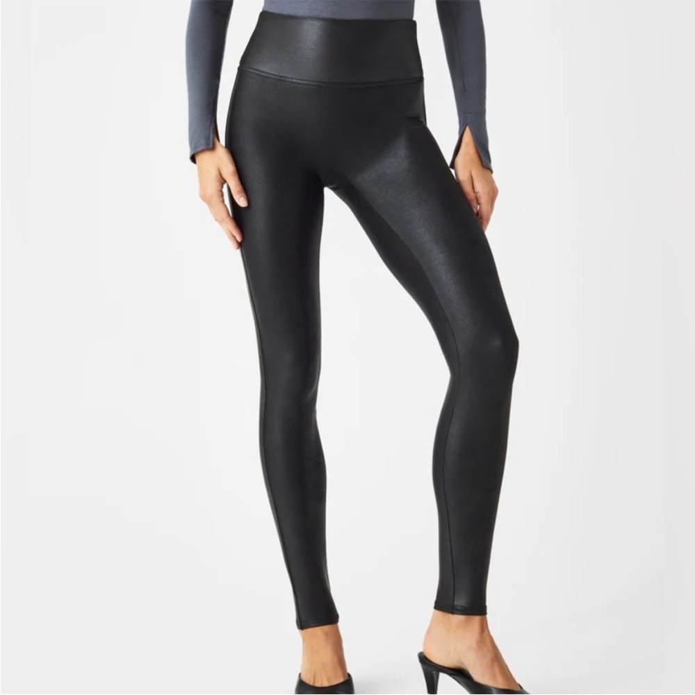 Spanx Faux Leather Leggings 2437Q Size XL